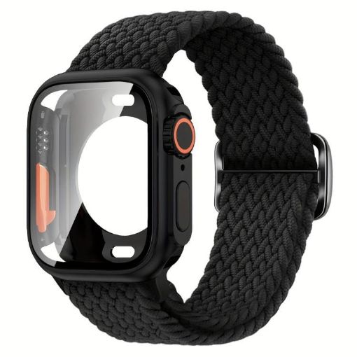 Apple Watch 44mm/45mm Nylon Band & Ultra 49mm Case - Black - 1