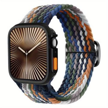 Apple Watch Series 10 46mm Nylon Band & TPU Case - Denim Color - 1