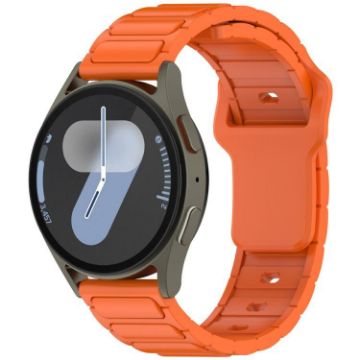 18mm Orange I-Shaped Solid Color Silicone Watch Band - 1