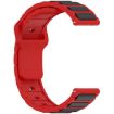 18mm I-Shaped Dual Color Silicone Watch Band - Red Black - 4