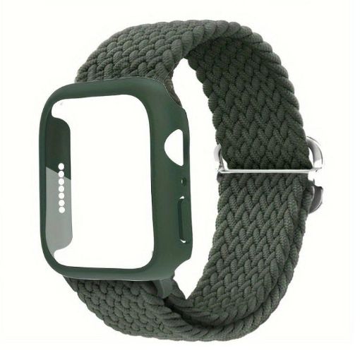 Apple Watch 44mm/45mm Nylon Band & Frosted Case - Army Green - 1
