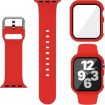 Apple Watch Series 10 42mm Red Silicone Band with PC Case - 1