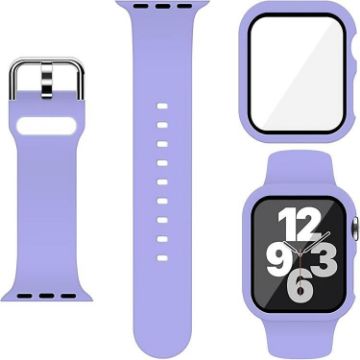 Apple Watch Ultra 2/1 49mm Purple Silicone Band & PC Case Combo - 1