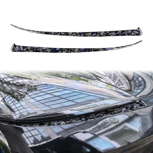 Gold Foil Carbon Fiber Decorative Stickers for Corvette C8 2020+ (Blue) - 1