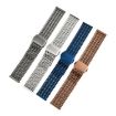 22mm Blue Mesh Magnetic Stainless Steel Watch Band - 3