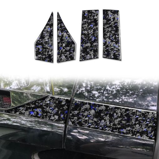Chevrolet Corvette C8 2020+ Gold Foil Carbon Fiber Roof Stickers 4pcs Set - 1