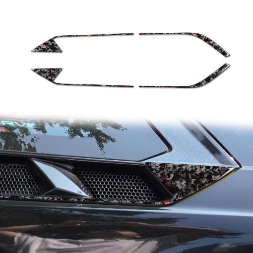Chevrolet Corvette C8 2020+ Gold Foil Carbon Fiber Vents Stickers 4pcs Set - 1