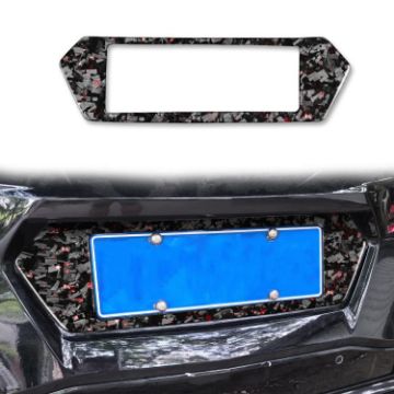 Red Forged Gold Foil Carbon Fiber License Plate Frame for Corvette C8 - 1
