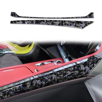 Gold Foil Carbon Fiber Console Stickers for Chevrolet Corvette C8 2020+ - 1