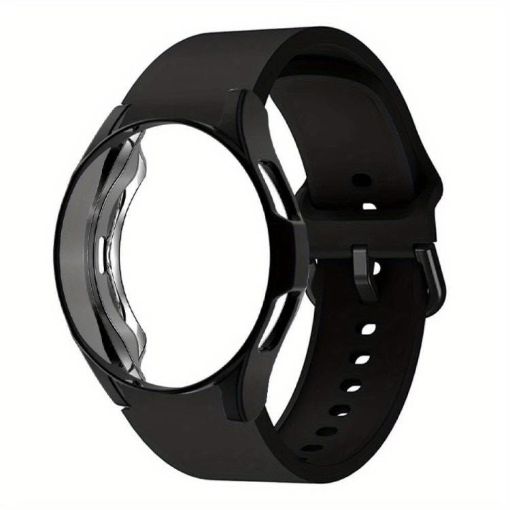 Samsung Galaxy Watch 7 40mm Silicone Band with PC Case - Black - 1
