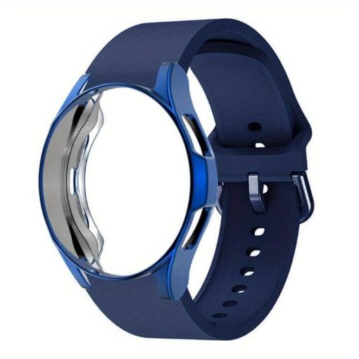 Samsung Galaxy Watch 4 Classic 46mm Dark Blue Silicone Band + PC Case - 1