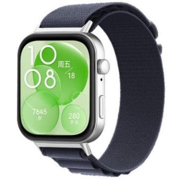 Huawei Watch Fit3/Fit4/Fit4 Pro Nylon Loop Sport Band - Black Grey - 1