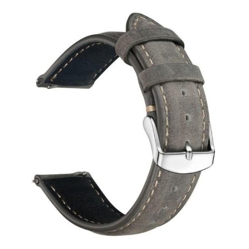 20mm Grey Retro Crazy Horse Leather Watch Band - xDfind - 1