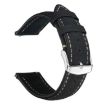 22mm Black Retro Crazy Horse Leather Watch Band xDfind - 1
