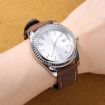 22mm Black Retro Crazy Horse Leather Watch Band xDfind - 4