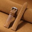 22mm Retro Crazy Horse Leather Watch Band - Yellow Brown - 2