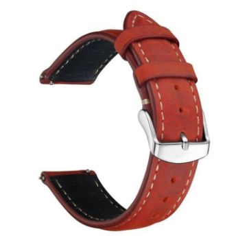 Suunto 9/9 Baro/D5/Core/7 24mm Red Leather Watch Band Retro Style - 1