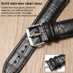 20mm Bamboo Texture Pin Buckle Leather Watch Band - Black - 4