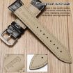 Light Blue 20mm Bamboo Texture Leather Watch Band with Pin Buckle - 5
