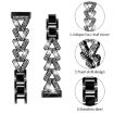 20mm Small Twist Diamond Metal Watch Band - Black - 3