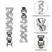 20mm Silver Diamond Metal Watch Band for Garmin Vivomove Sport/Vivoactive 5/3 - 3