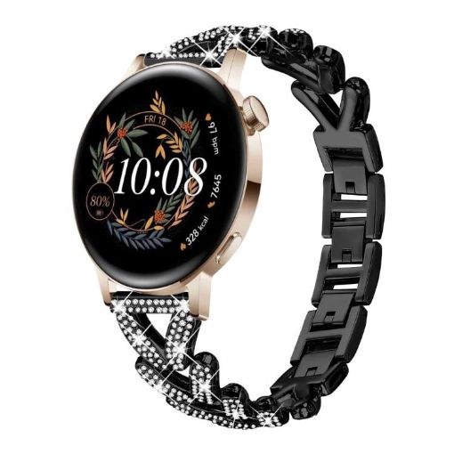 20mm Black Diamond Metal Band for Huawei Watch GT4/GT3/GT2 - 1