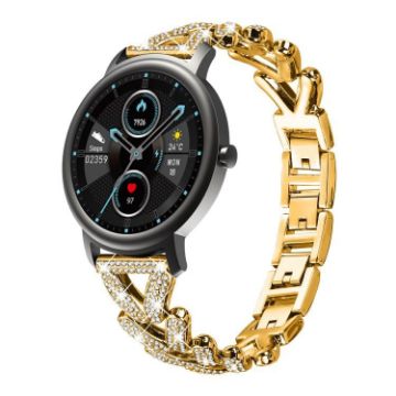 20mm Gold Diamond Metal Watch Band for Xiaomi Mibro Air/Lite - 1