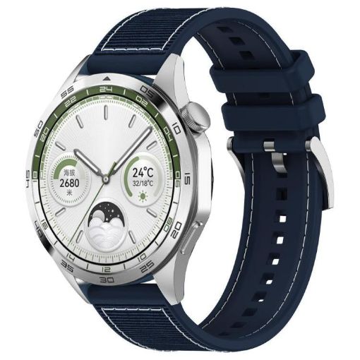 20mm Midnight Blue Hybrid Nylon Silicone Watch Band - 1