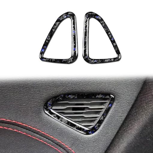 Gold Foil Carbon Fiber Car Door Stickers for Corvette C8 2020+, Blue - 1