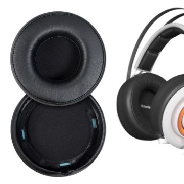SteelSeries Siberia 650 Earpads - 2pcs Black Protein Leather Replacement - 1