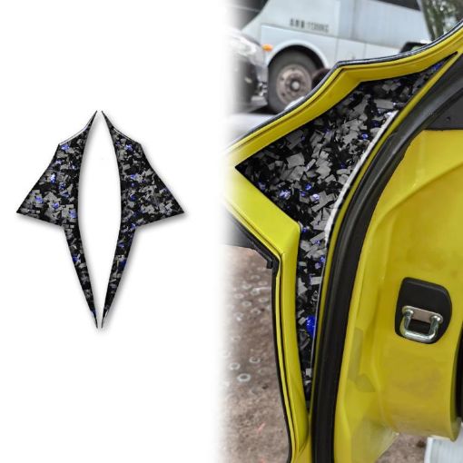 Gold Foil Carbon Fiber Door Stickers for Chevrolet Corvette C8 2020+ - 1