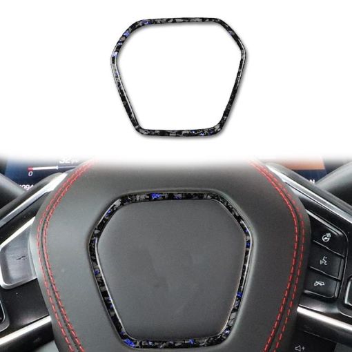 Gold Foil Carbon Fiber Steering Wheel Sticker for Chevrolet Corvette C8 - 1