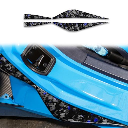 Chevrolet Corvette C8 2020+ Gold Foil Carbon Fiber Door Stickers 4pcs - 1