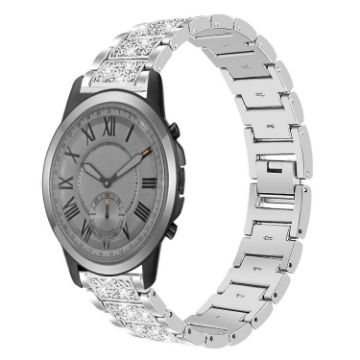 Fossil Q Machine Hybrid Watch 22mm Diamond Stainless Steel Band Silver - 1