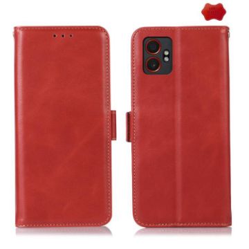 Samsung Galaxy XCover7 Pro Red Leather RFID Phone Case - Magnetic Cover - 1
