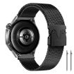 22mm Black Milanese Parachute Buckle Stainless Steel Mesh Watch Band - 1